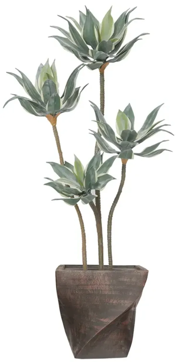 50" Vintage Real Touch Faux Succulent in a black pot - perfect for indoor and outdoor modern décor