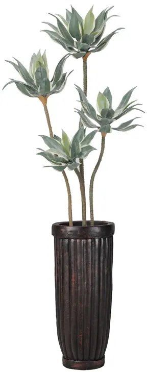 50" Vintage Real Touch Faux Succulent in a black pot - perfect for indoor and outdoor modern décor