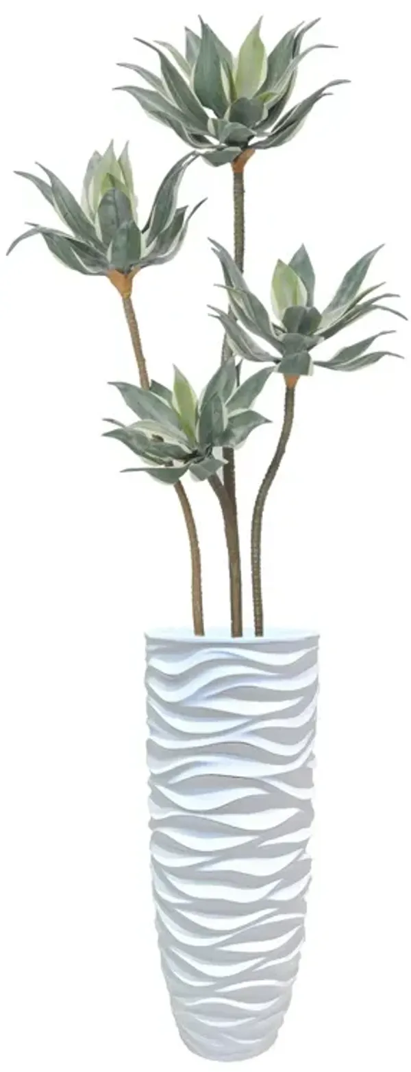 50" Vintage Real Touch Faux Succulent in a black pot - perfect for indoor and outdoor modern décor