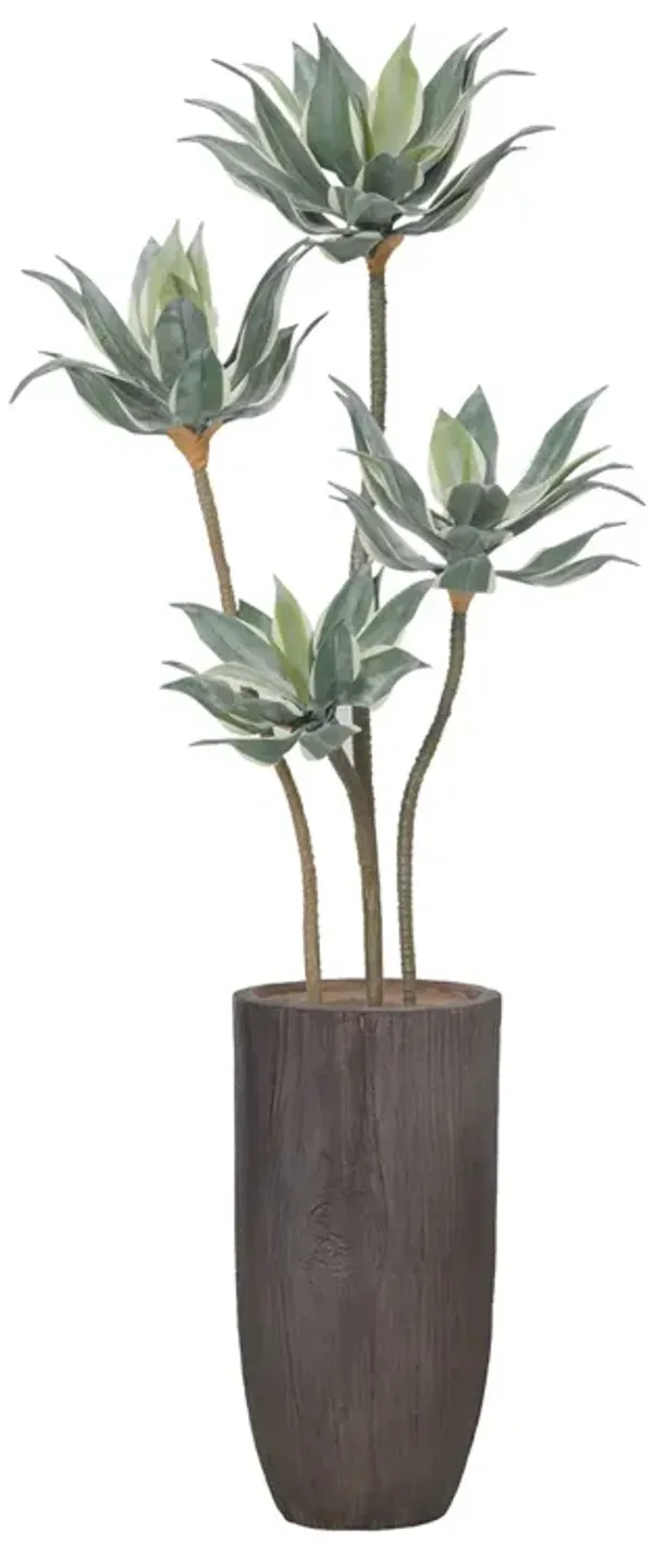 50" Vintage Real Touch Faux Succulent in a black pot - perfect for indoor and outdoor modern décor