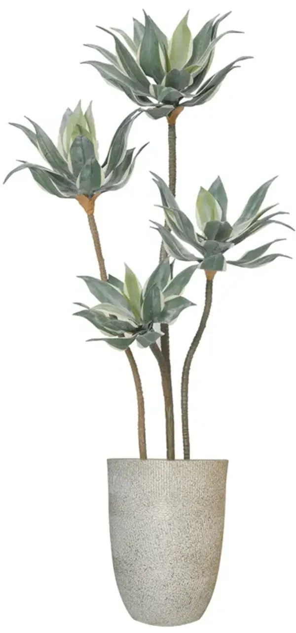 50" Vintage Real Touch Faux Succulent in a black pot - perfect for indoor and outdoor modern décor