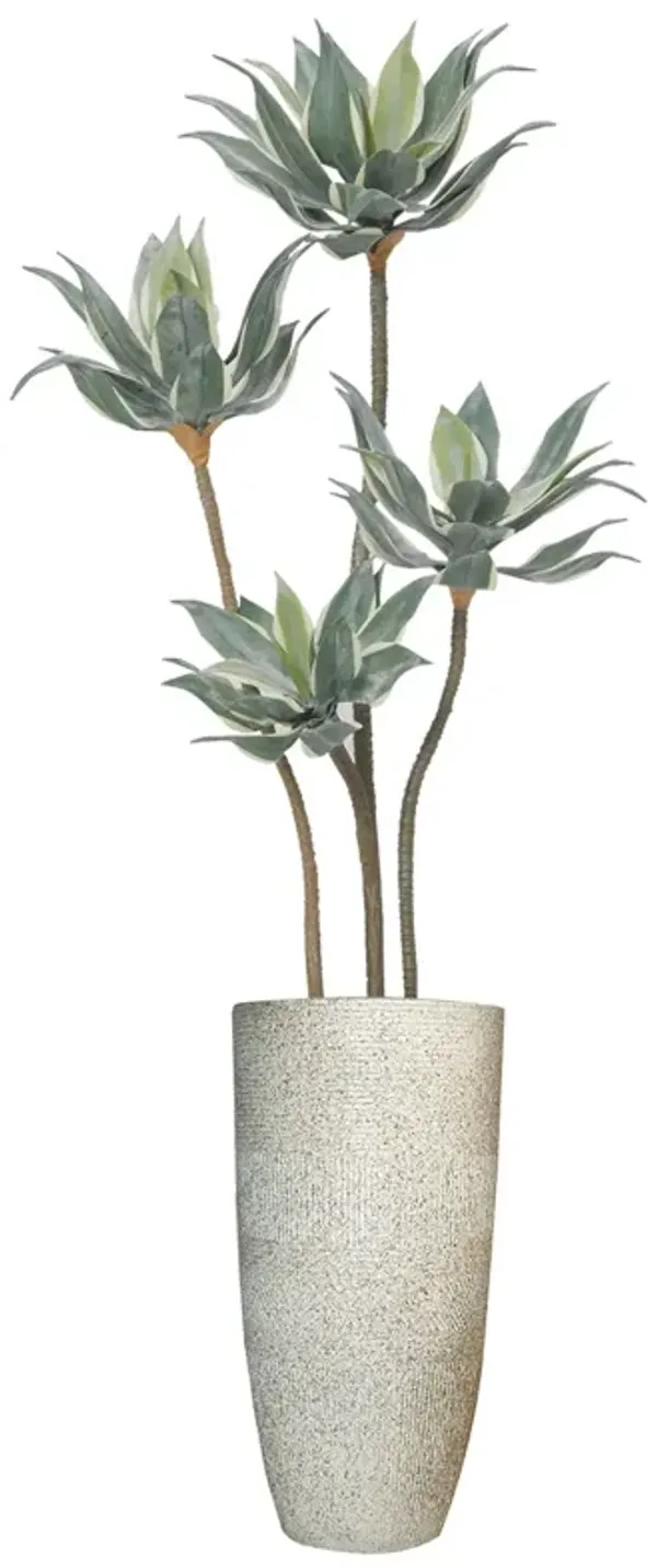50" Vintage Real Touch Faux Succulent in a black pot - perfect for indoor and outdoor modern décor