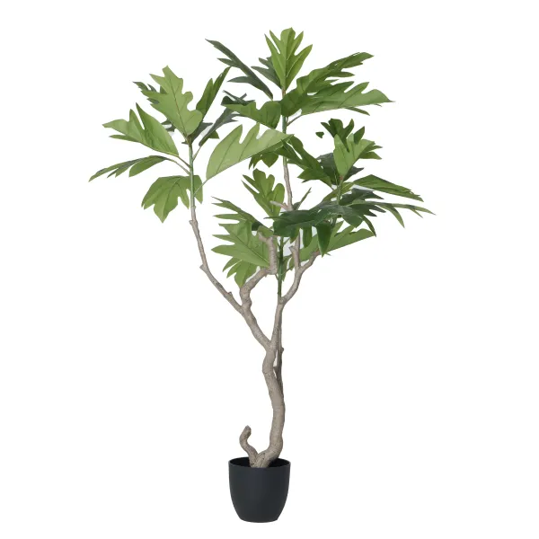 67" Vintage Real Touch Artificial Breadfruit tree in a black pot- Perfect for indoor and Outdoor use