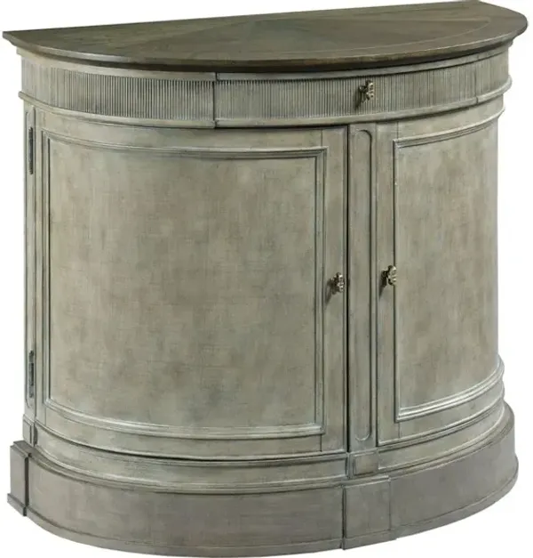 Demilune Bachelor Chest Versaille Finish With Elm Top