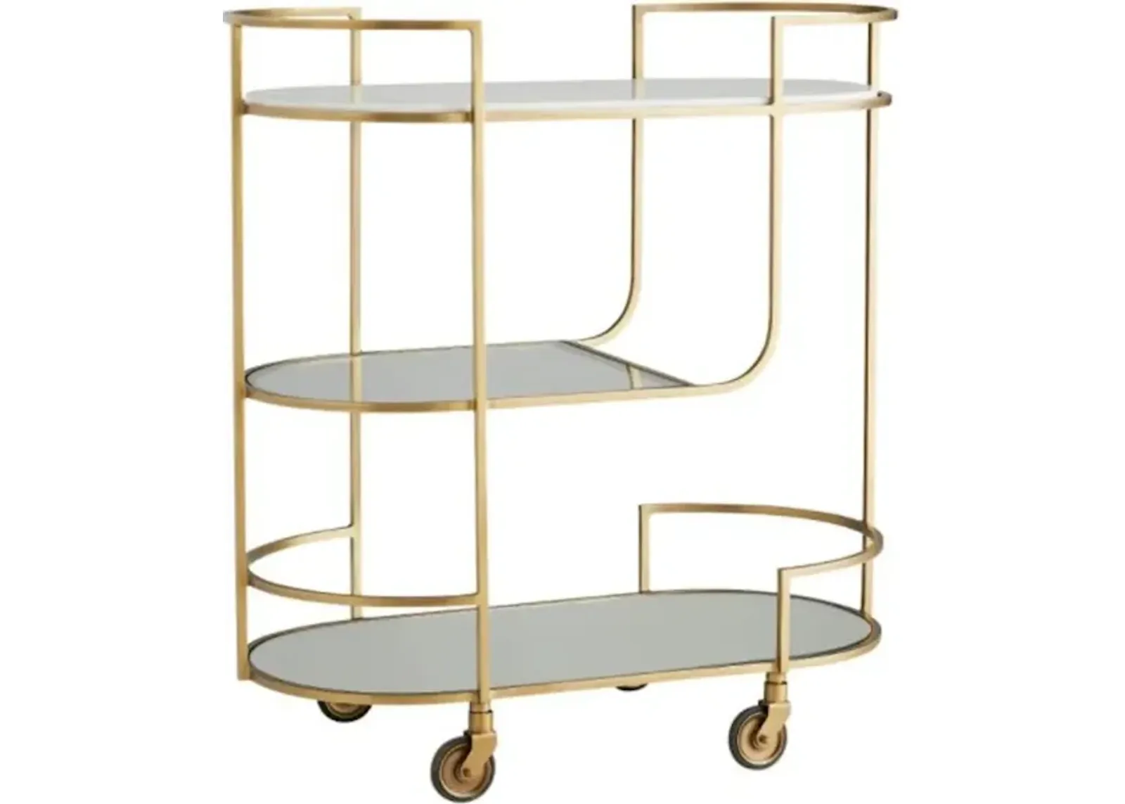 Trainor Bar Cart - Antique Brass