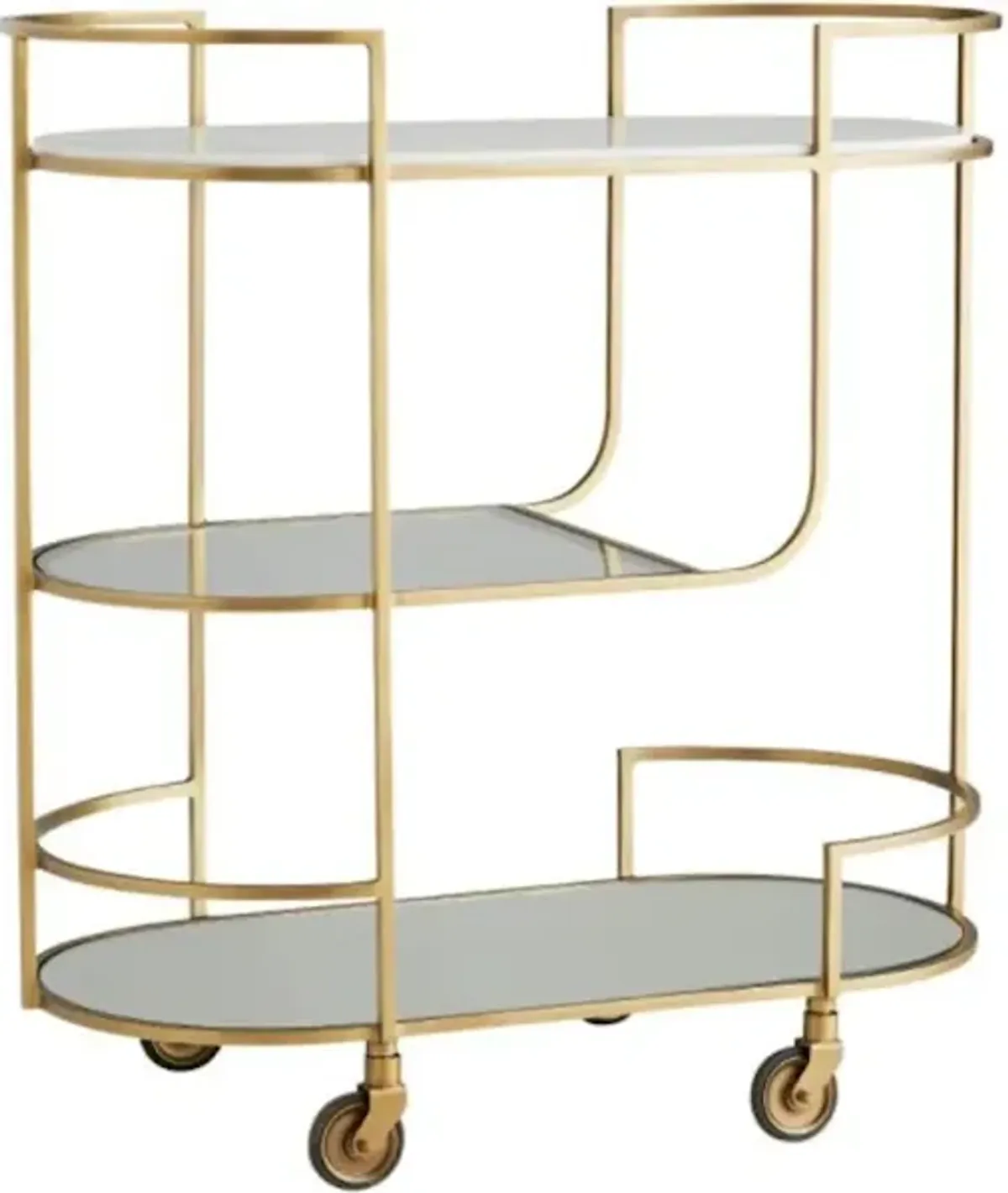 Trainor Bar Cart - Antique Brass