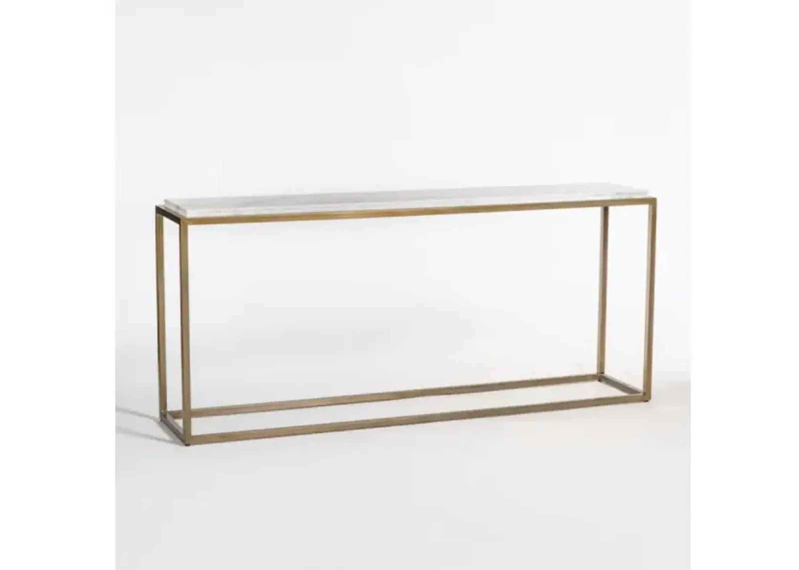 Beckett 72in Brass and Marble Console