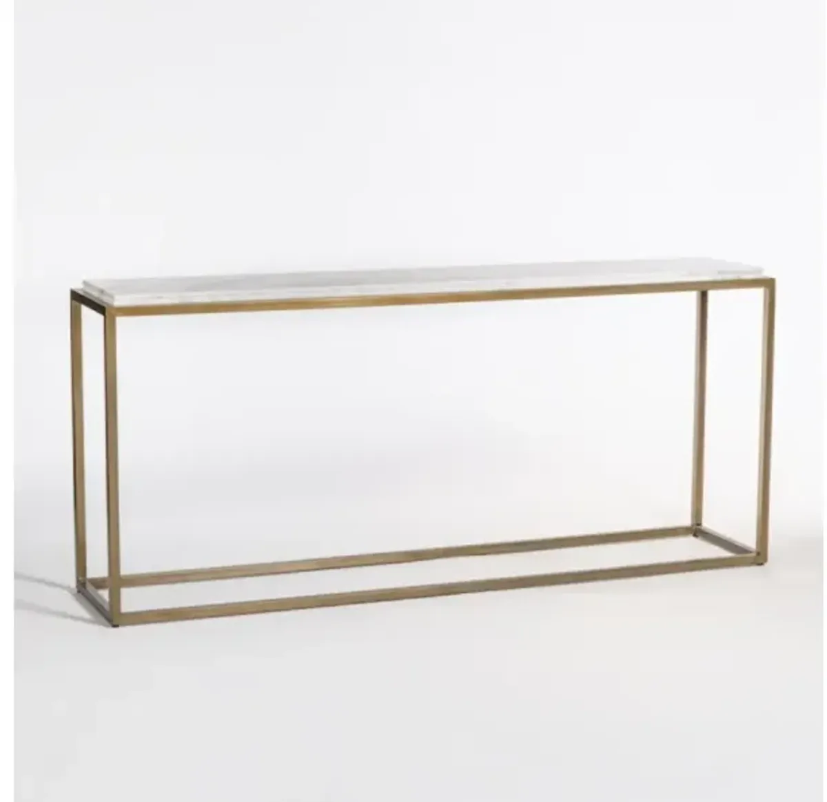 Beckett 72in Brass and Marble Console