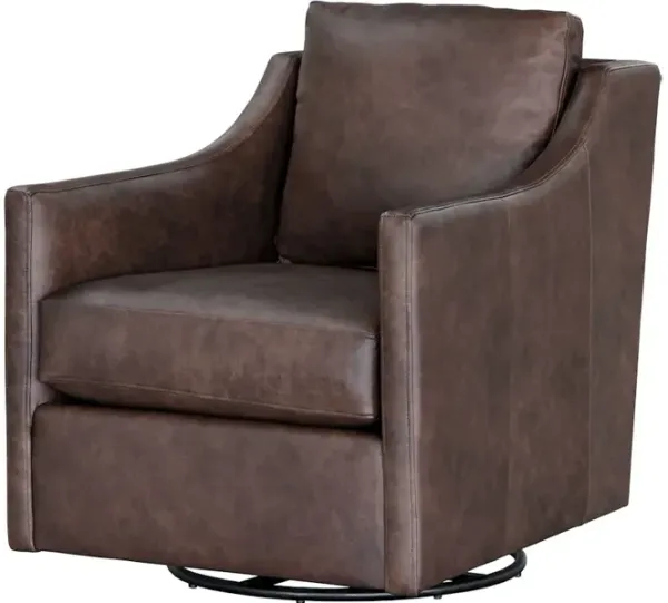 WINNIE LEATHER ACCENT SWIVEL CHAIR