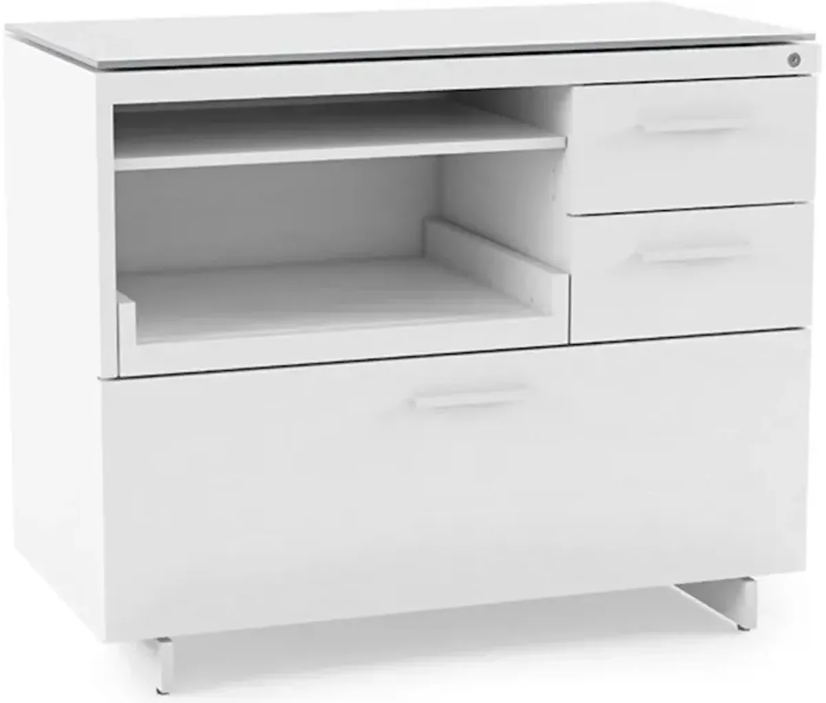 Centro 6417 White Multifunction Office Cabinet