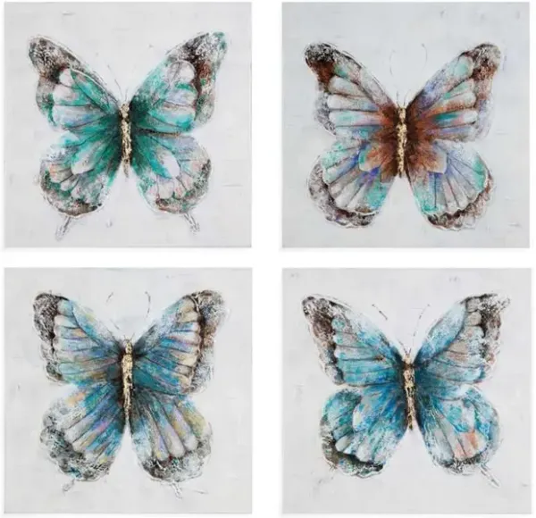 Art - Metallic Butterflies Set of 4