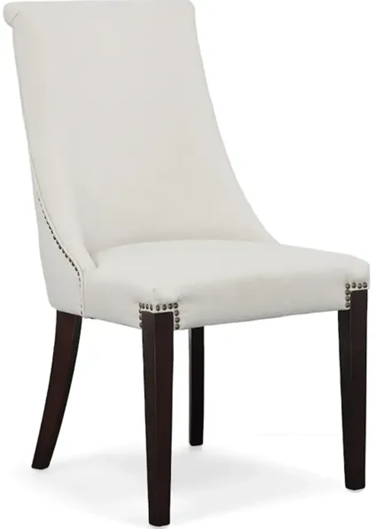 Julee Dining Chair - Chalk - Brass Nail