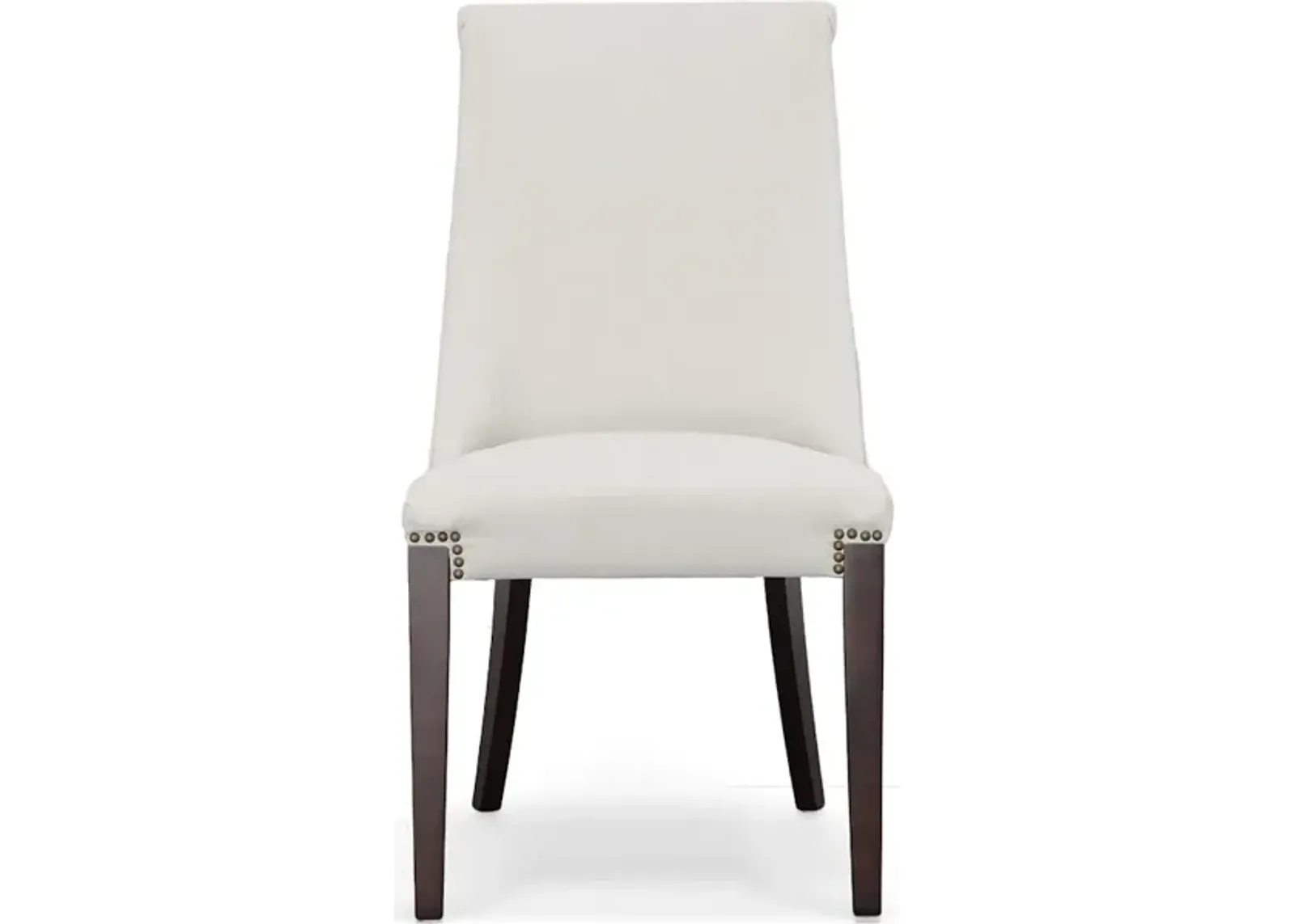 Julee Dining Chair - Chalk - Brass Nail