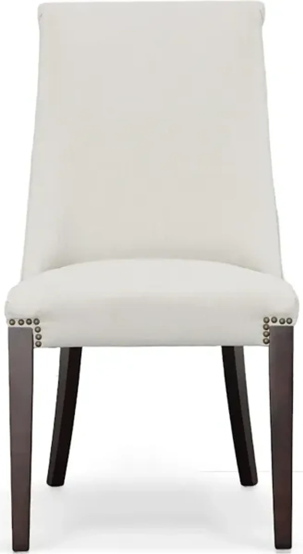 Julee Dining Chair - Chalk - Brass Nail