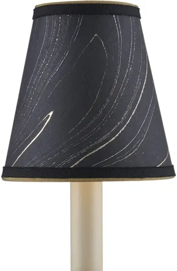 Marble Black Paper Tapered Chandelier Shade