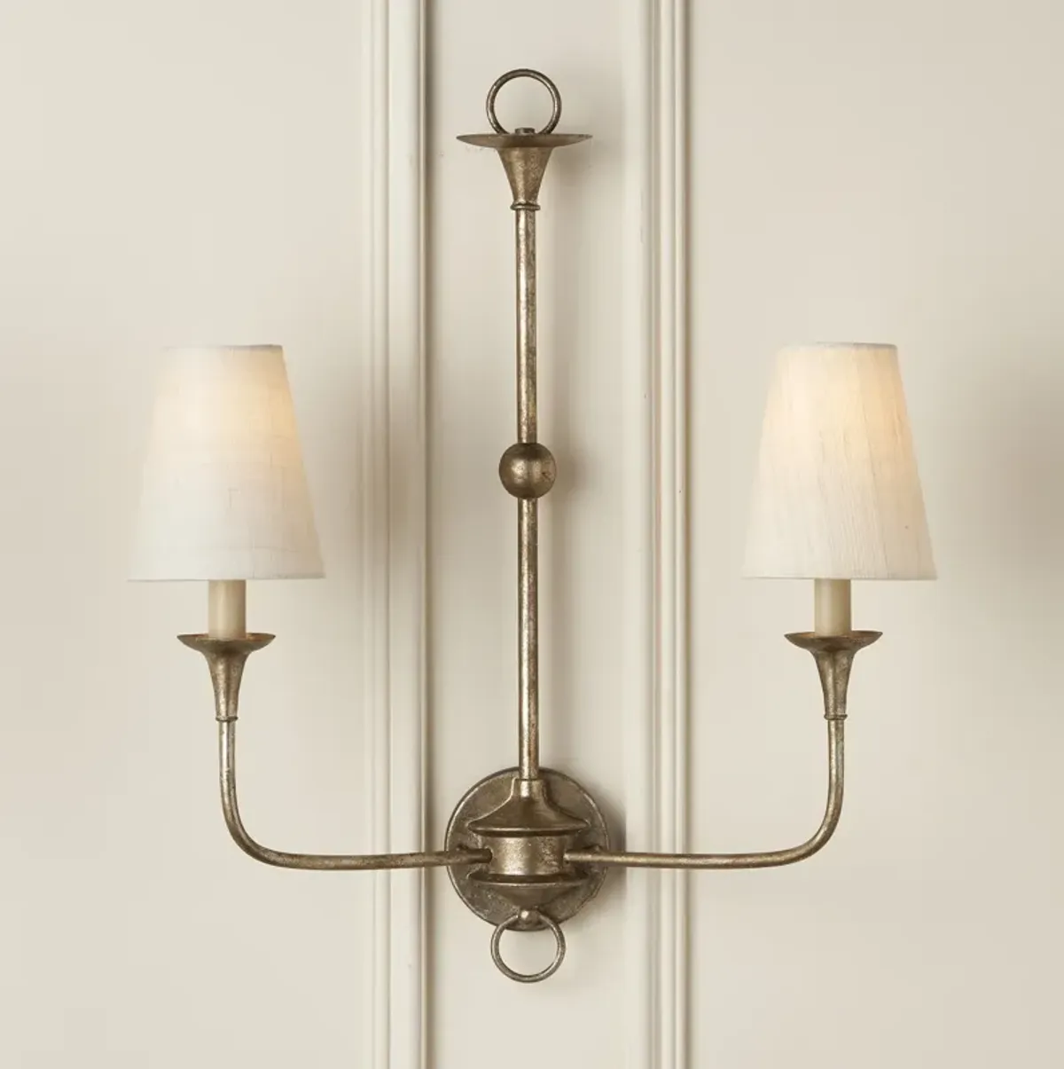 Ivory Fine Grasscloth Tapered Chandelier Shade