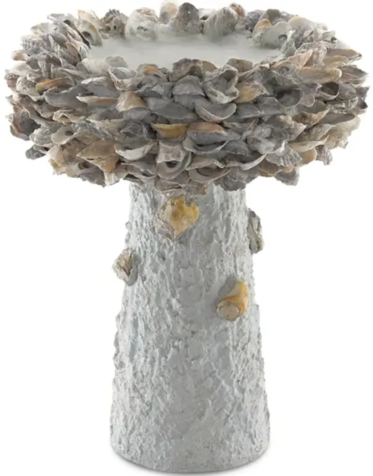 Oyster Shell Medium Bird Bath