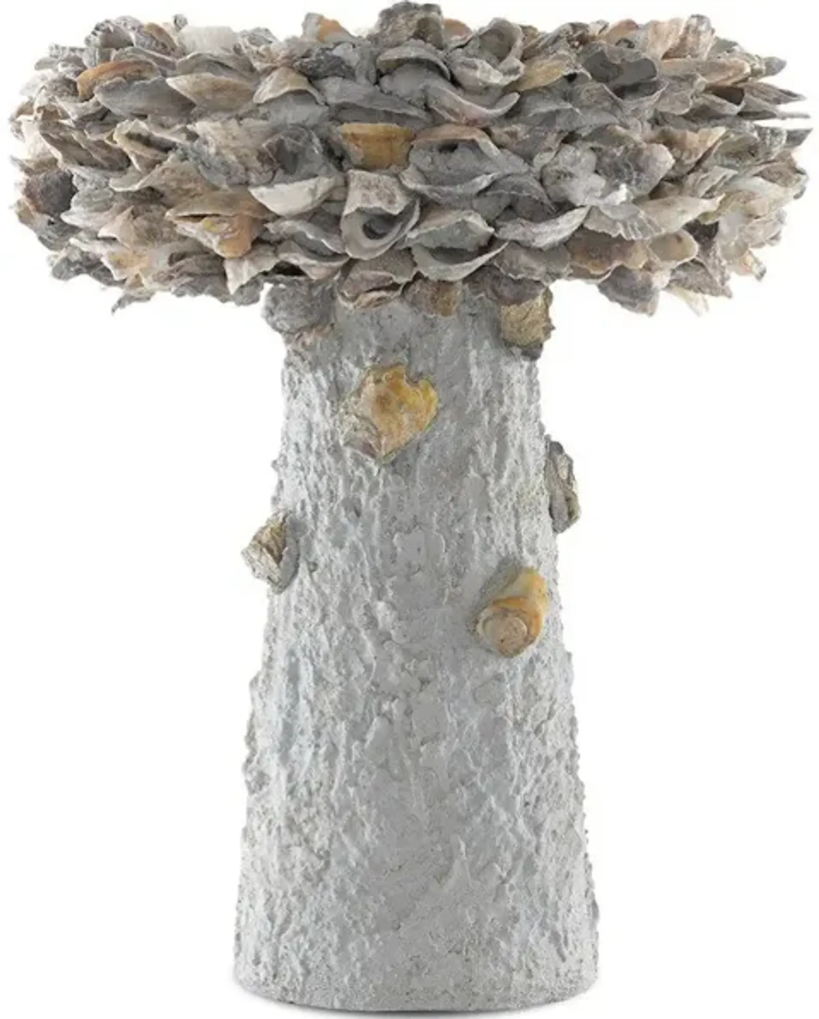 Oyster Shell Medium Bird Bath