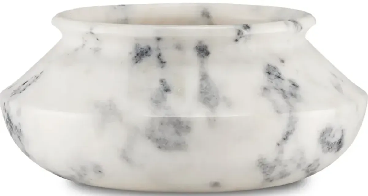 Punto Large White Marble Bowl