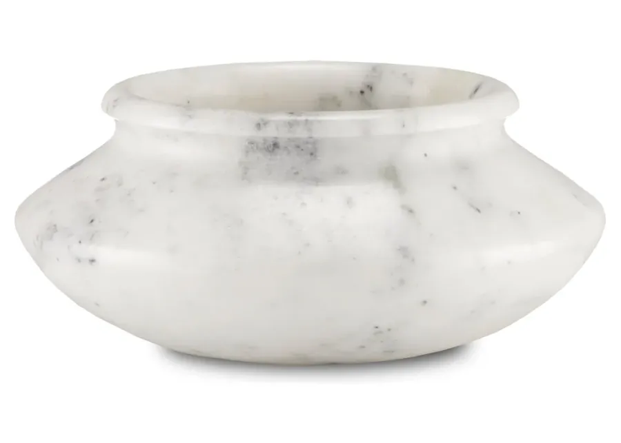 Punto Small White Marble Bowl