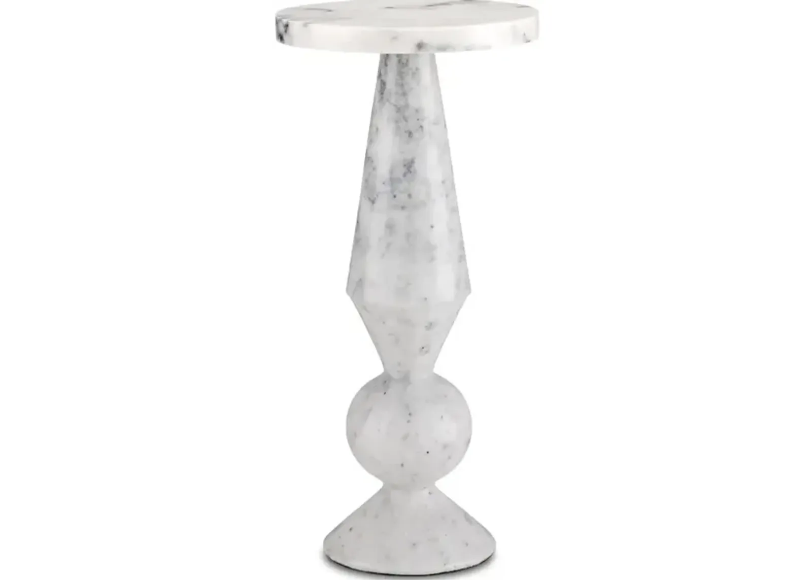 Quince White Marble Accent Table