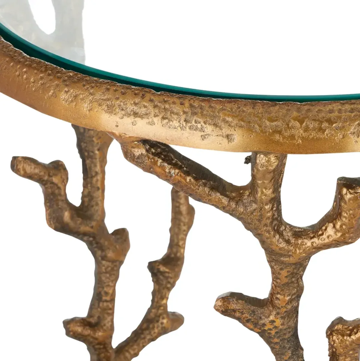 Coral Brass Accent Table