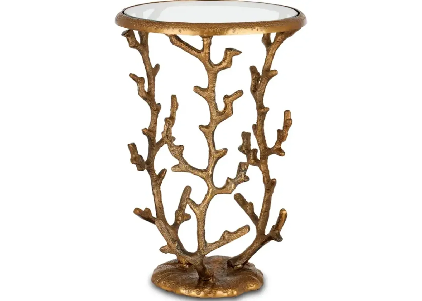 Coral Brass Accent Table