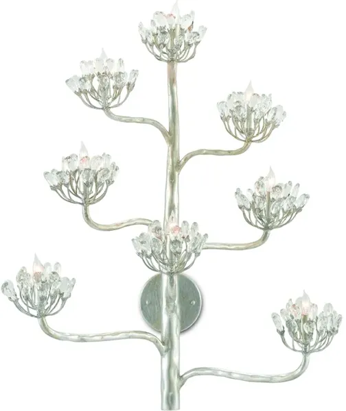 Agave Americana Silver Wall Sconce