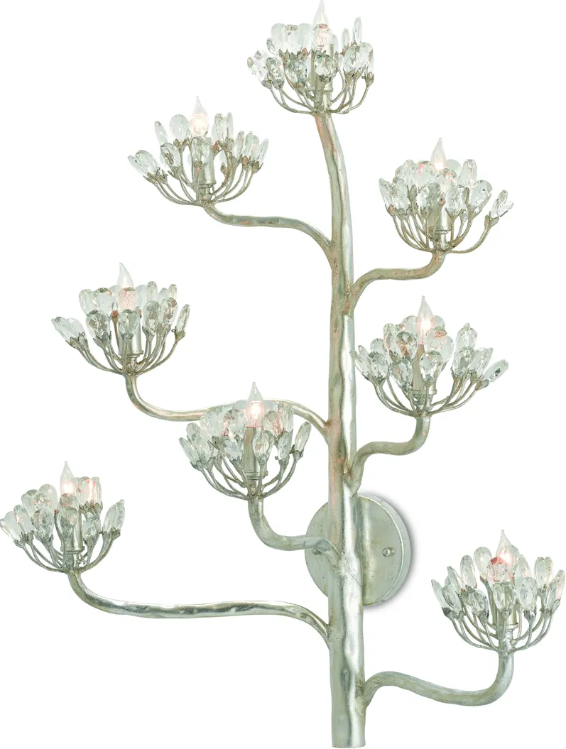 Agave Americana Silver Wall Sconce