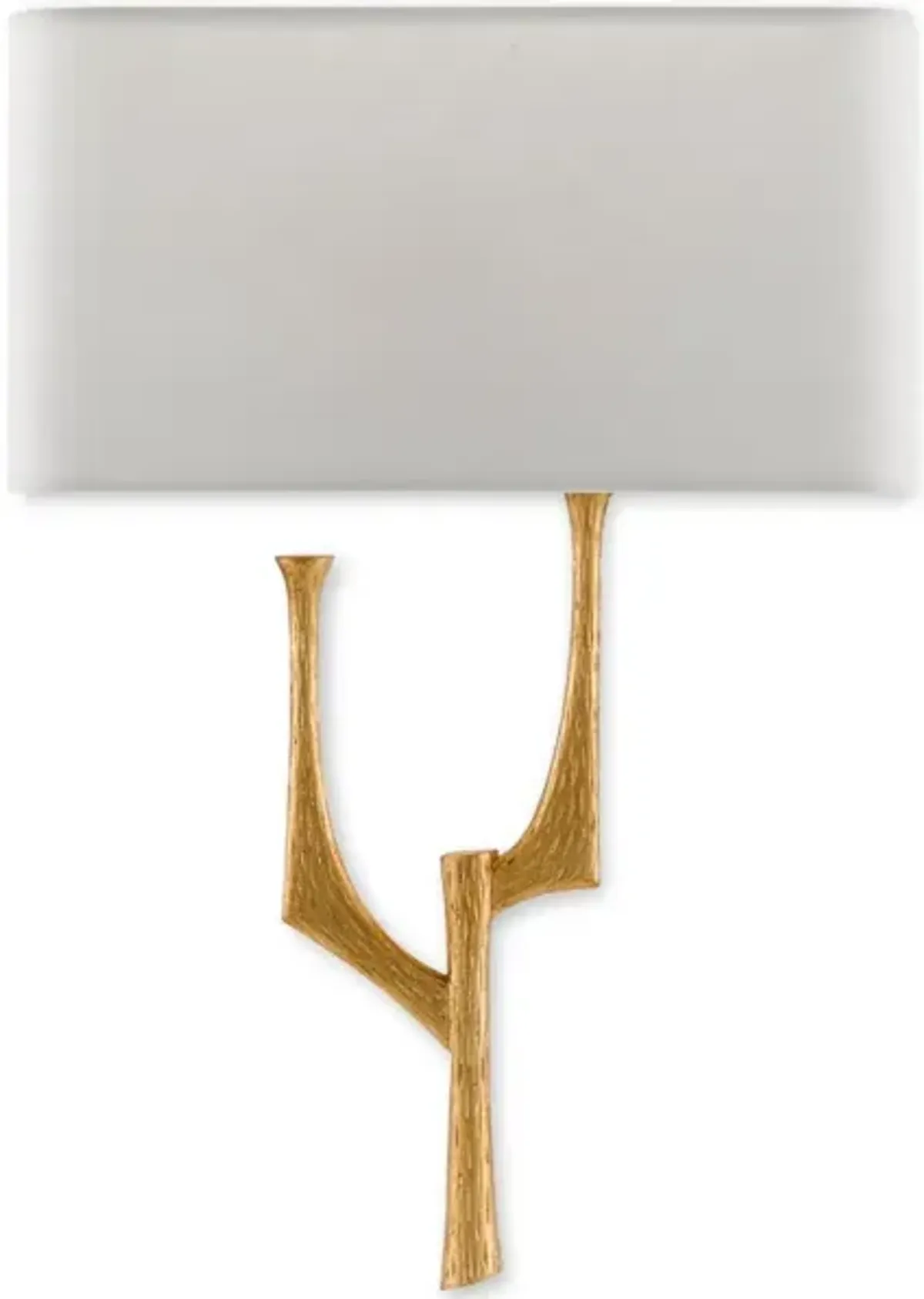 Bodnant Gold Wall Sconce, White Shade, Right