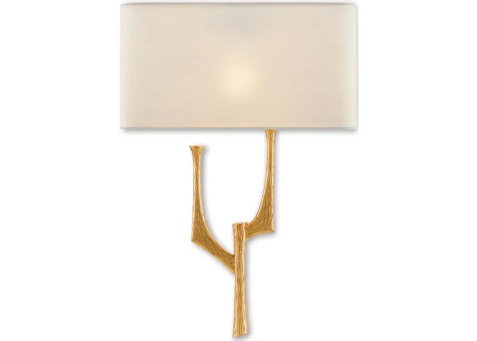 Bodnant Gold Wall Sconce, White Shade, Right