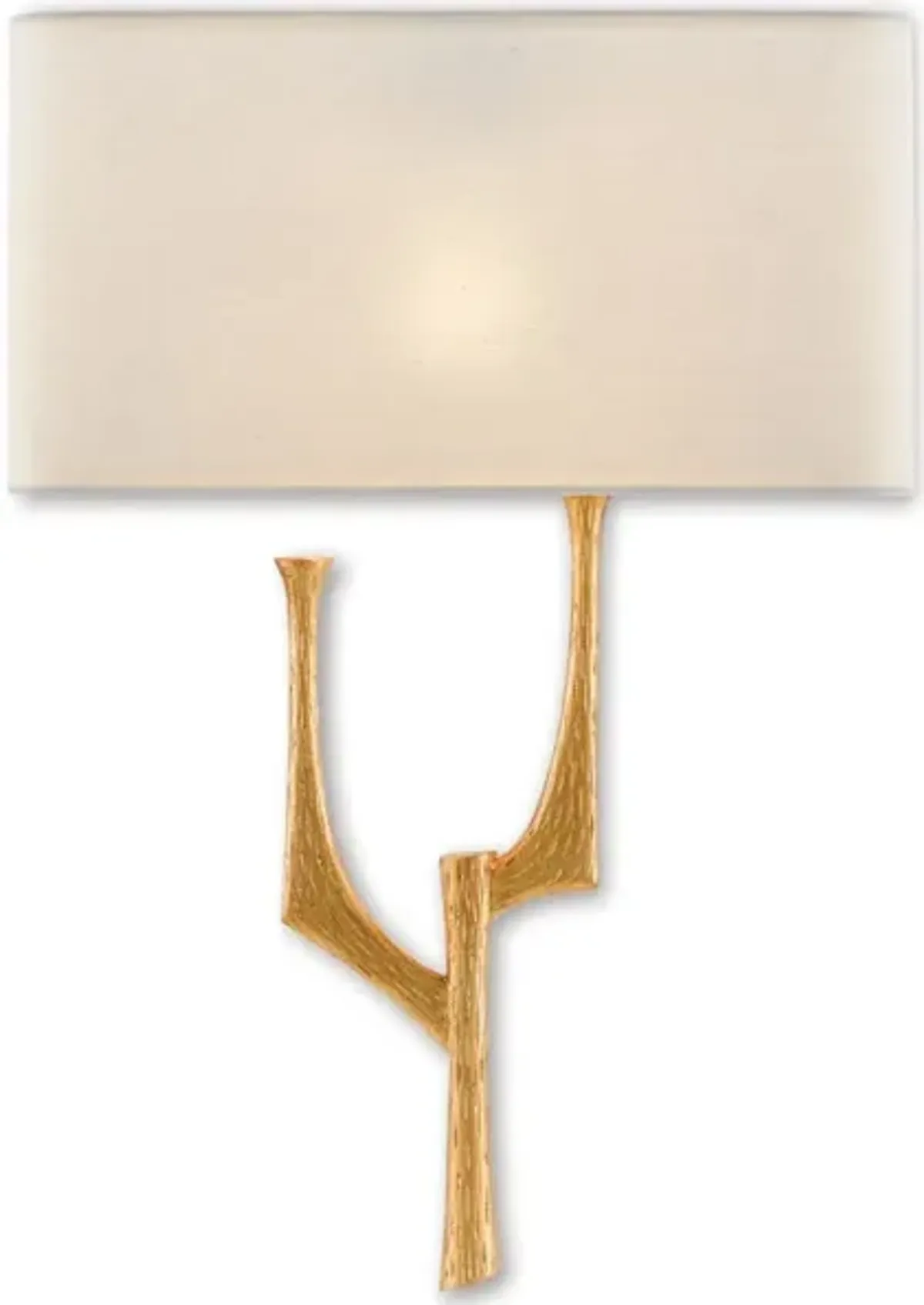 Bodnant Gold Wall Sconce, White Shade, Right