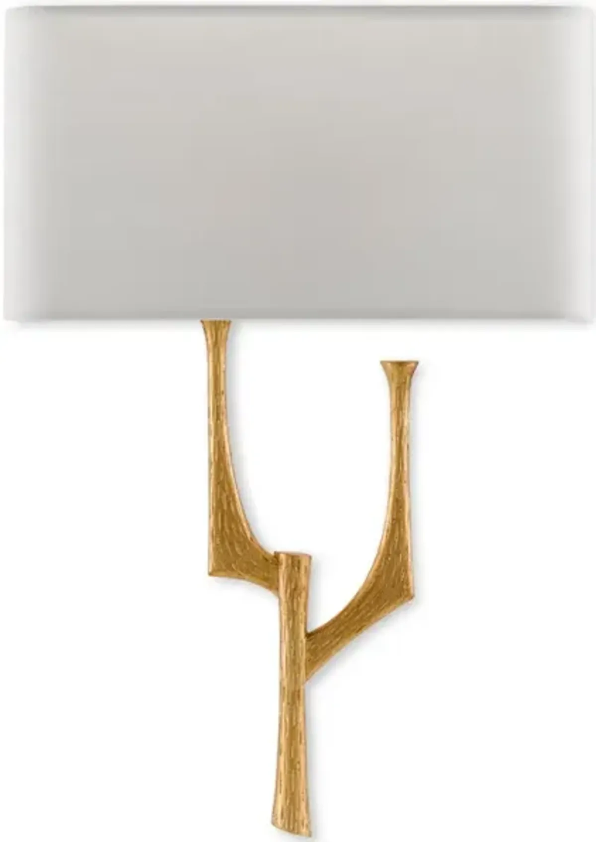 Bodnant Gold Wall Sconce, White Shade, Left