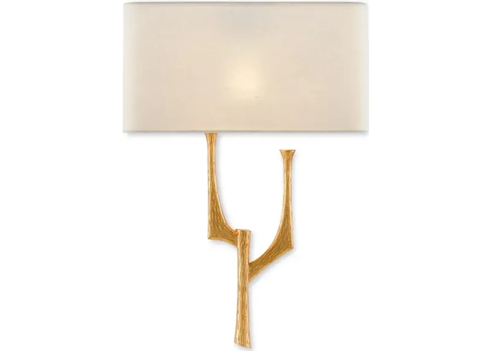 Bodnant Gold Wall Sconce, White Shade, Left