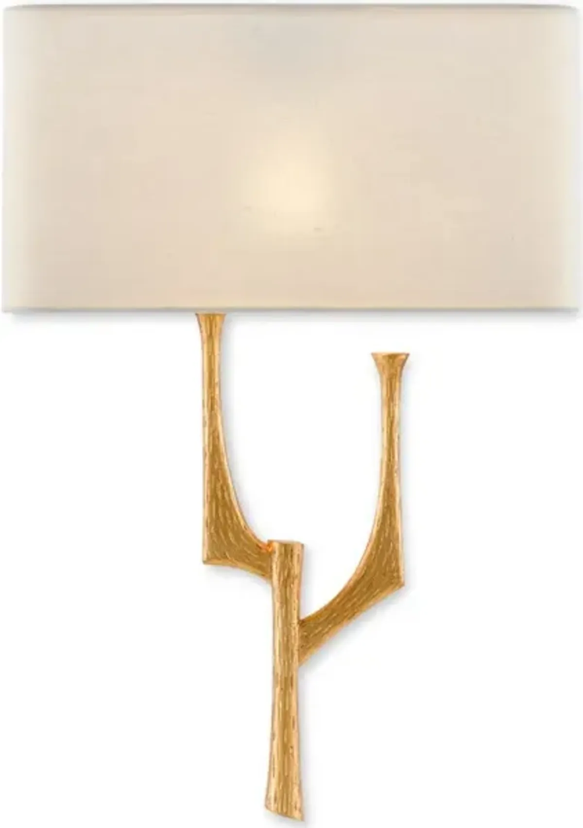 Bodnant Gold Wall Sconce, White Shade, Left