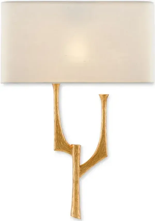 Bodnant Gold Wall Sconce, Left