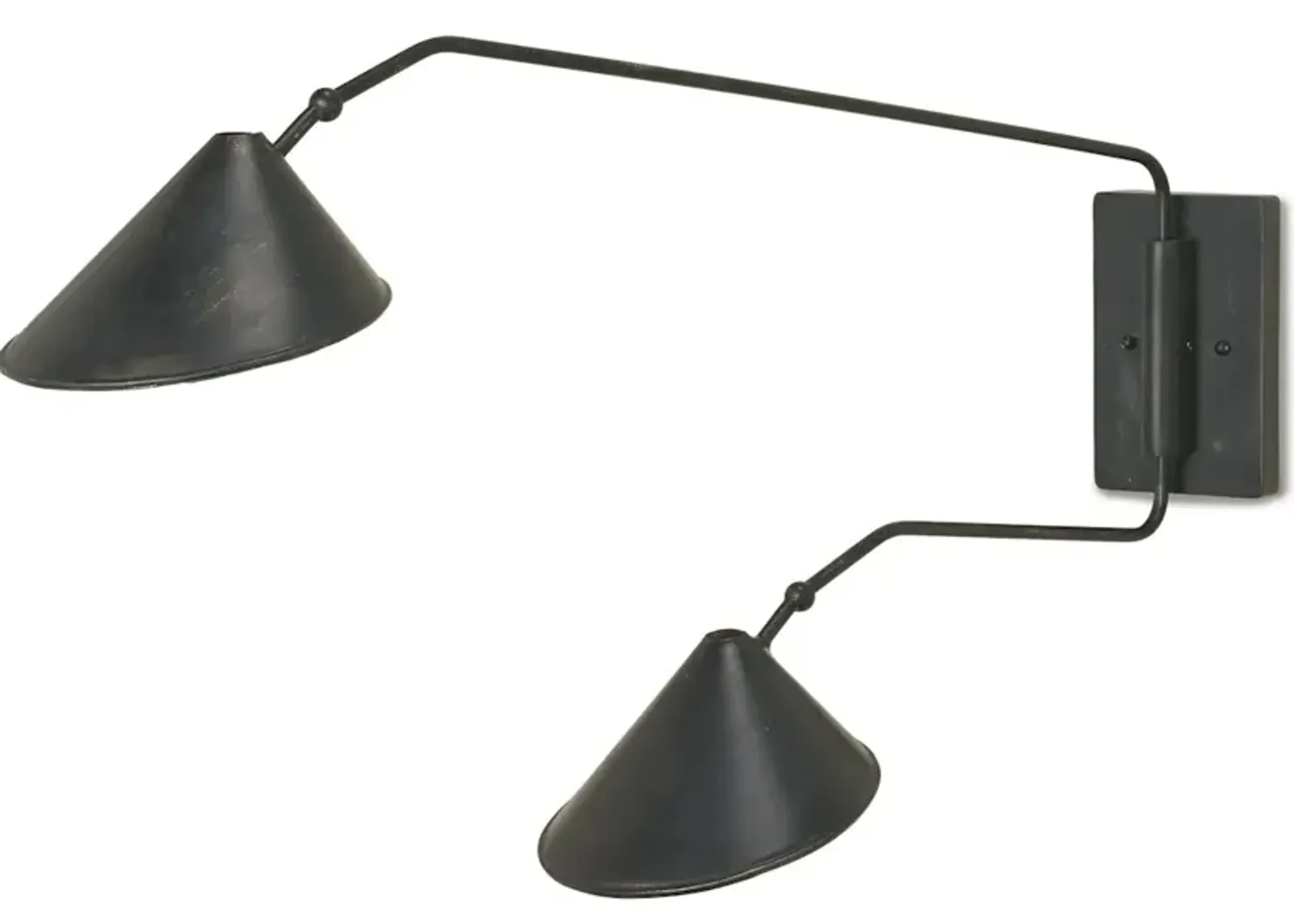 Serpa Black Double Swing-Arm Wall Sconce