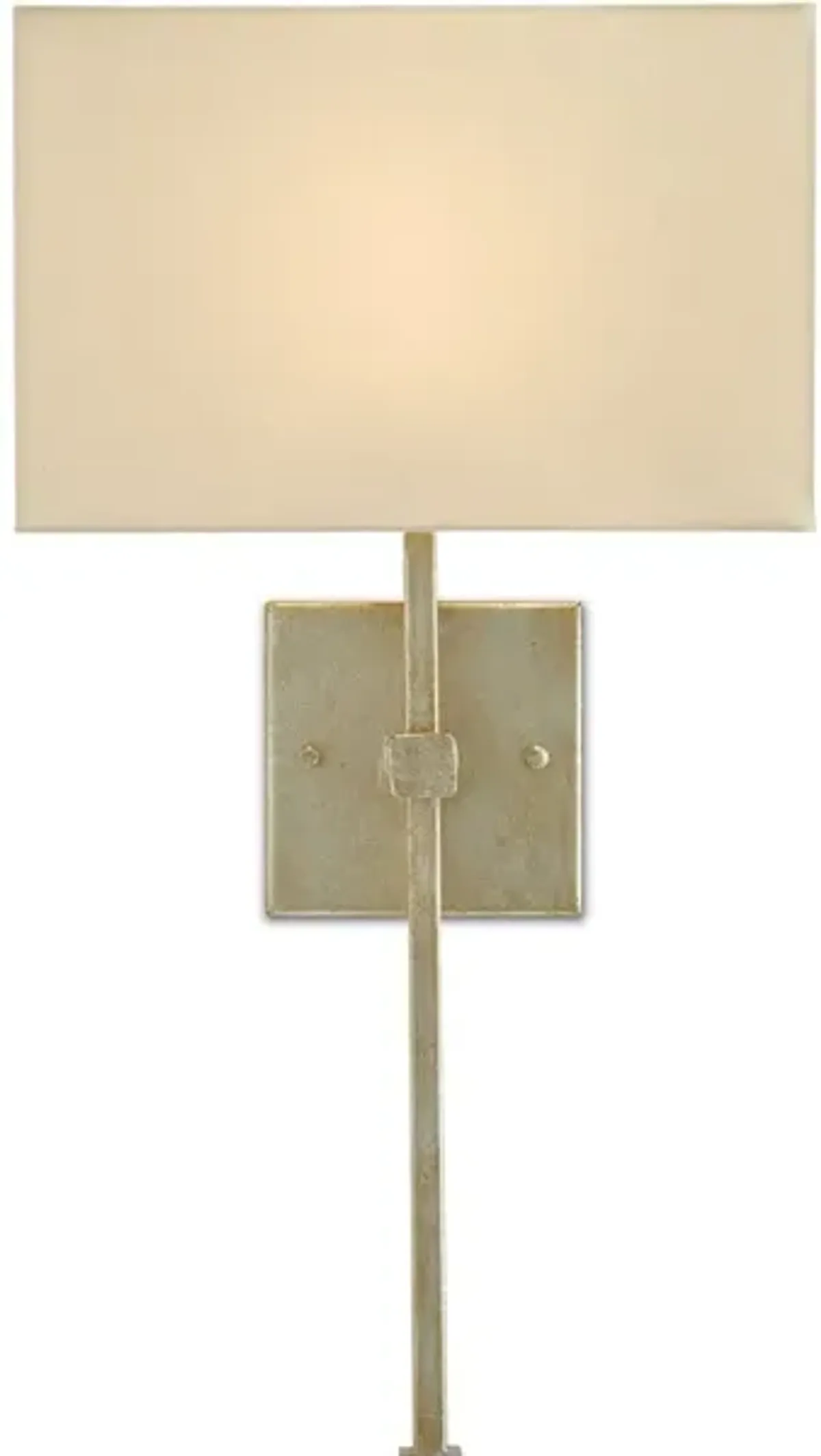 Ashdown Silver Wall Sconce, White Shade