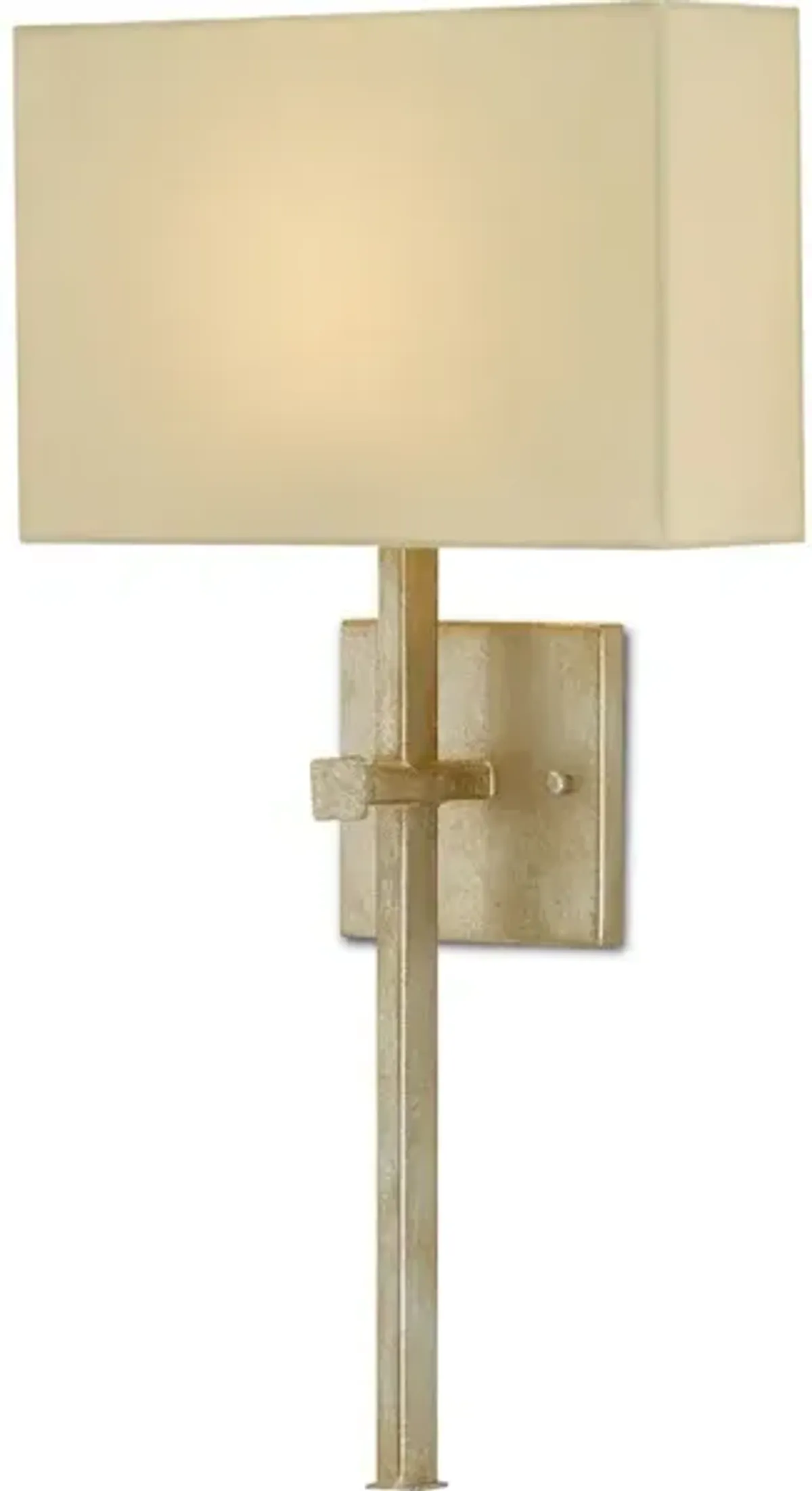 Ashdown Silver Wall Sconce, White Shade