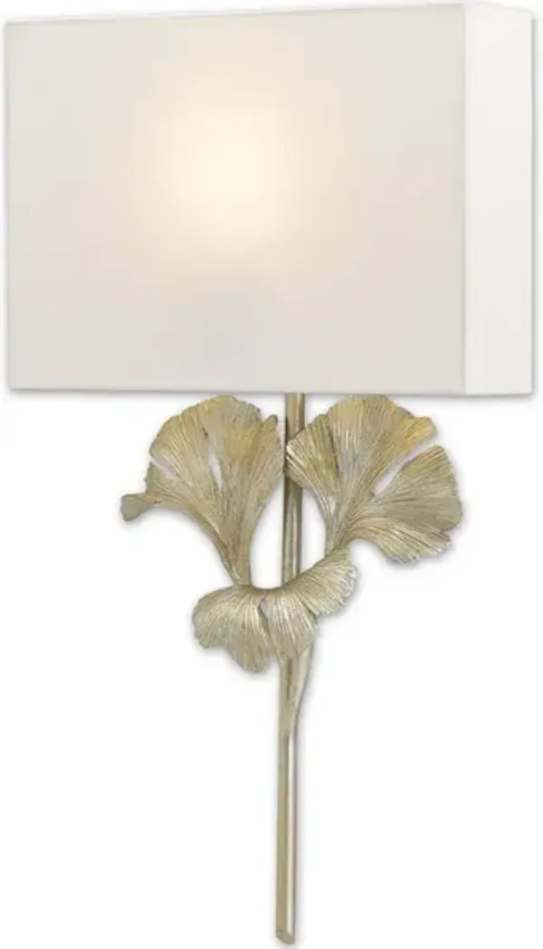 Gingko Silver Wall Sconce