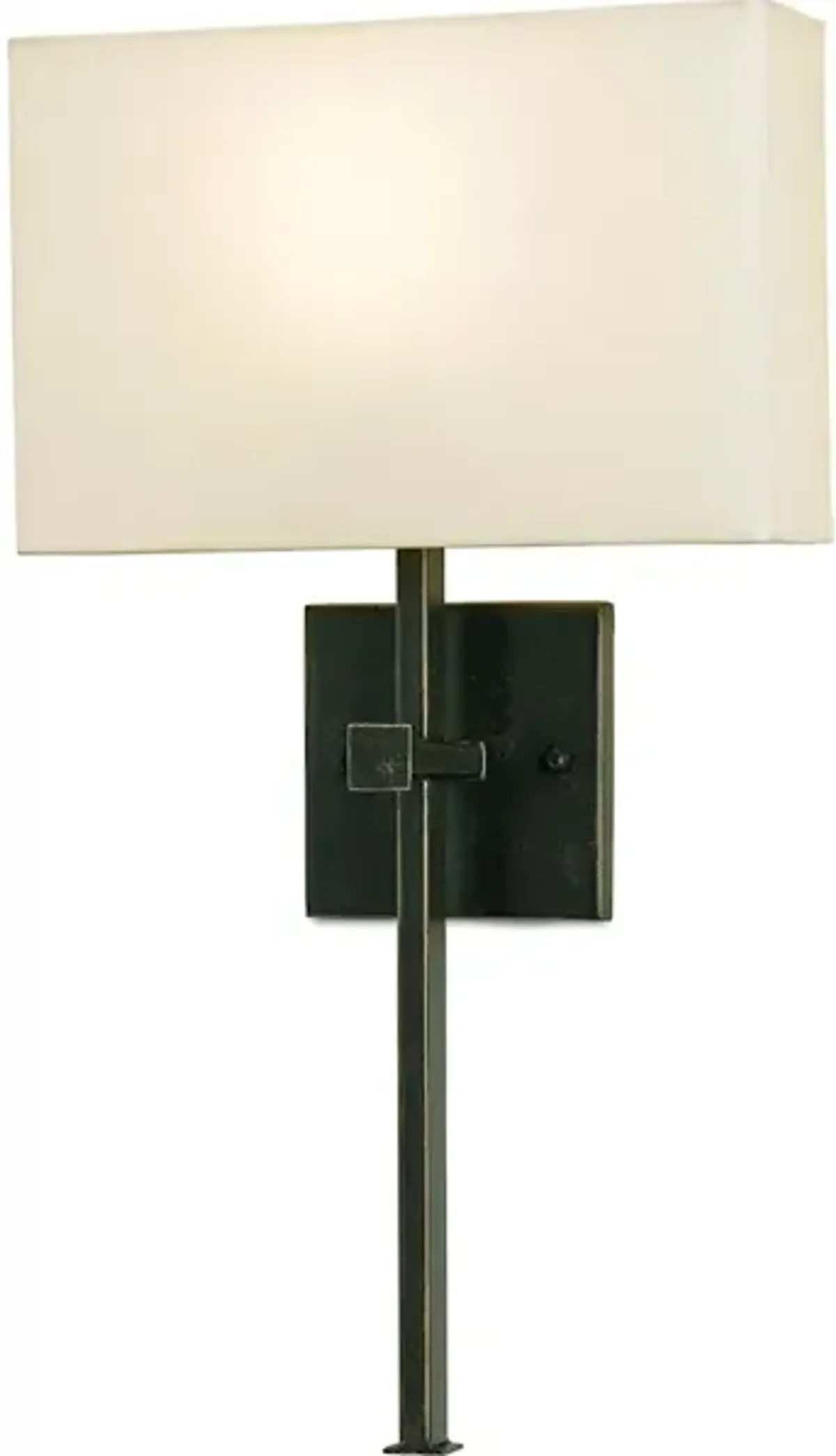 Ashdown Bronze Wall Sconce, White Shade