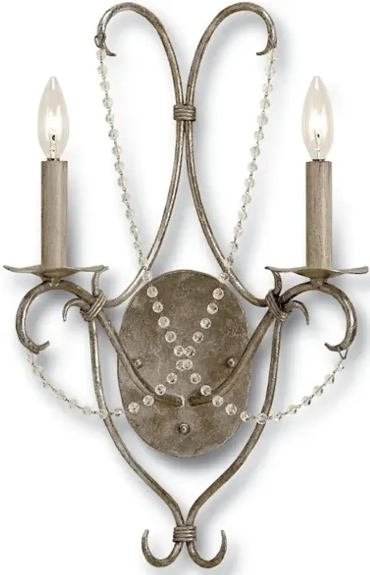 Crystal Lights Silver Wall Sconce