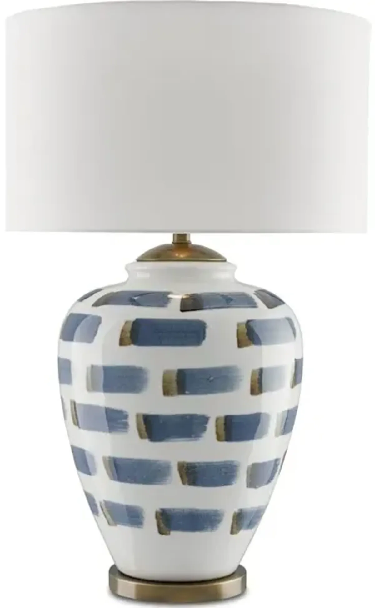 Brushstroke Blue and White Table Lamp