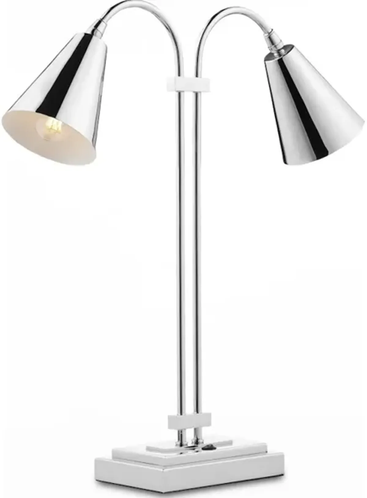 Symmetry Nickel Double Desk Lamp