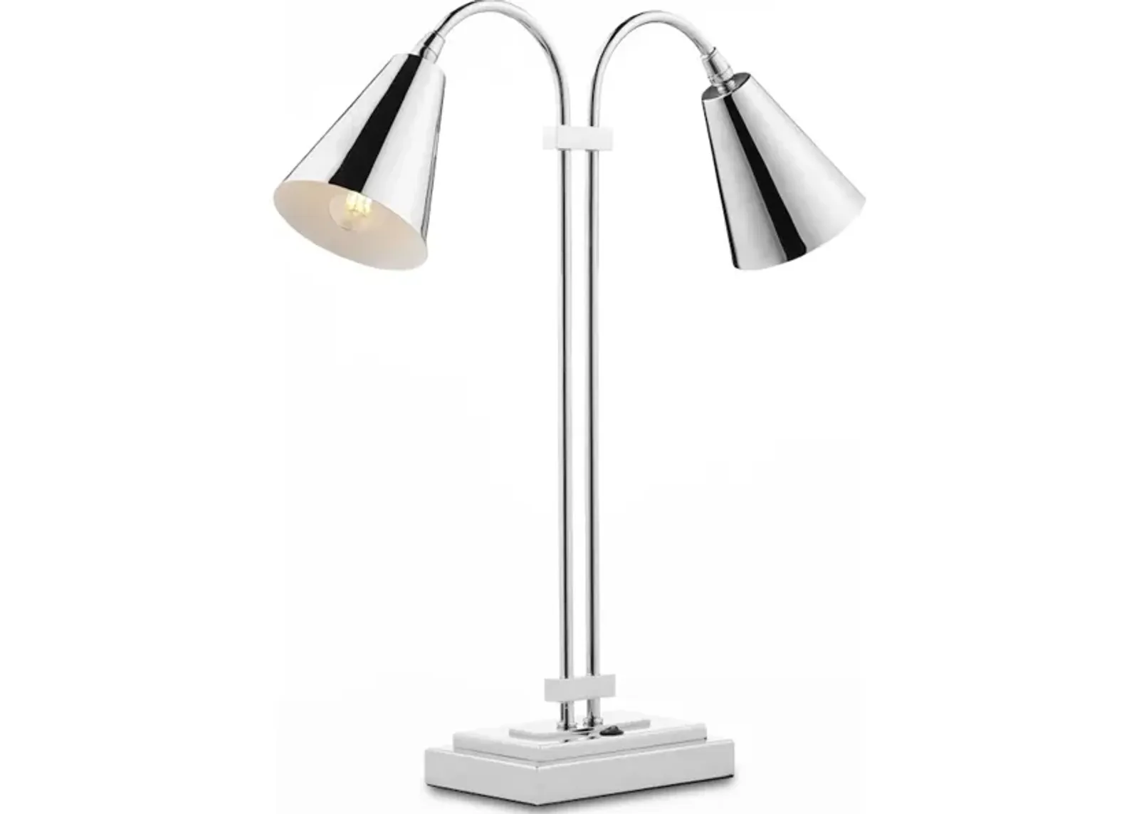 Symmetry Nickel Double Desk Lamp