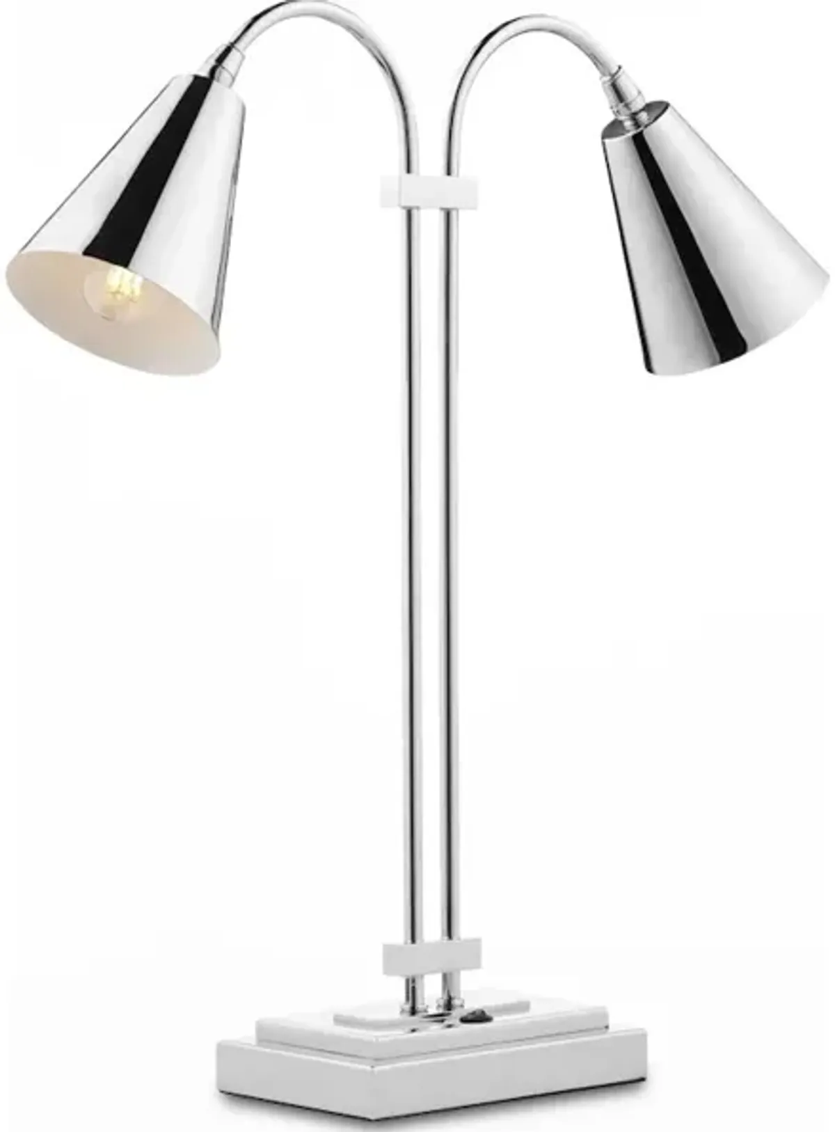 Symmetry Nickel Double Desk Lamp