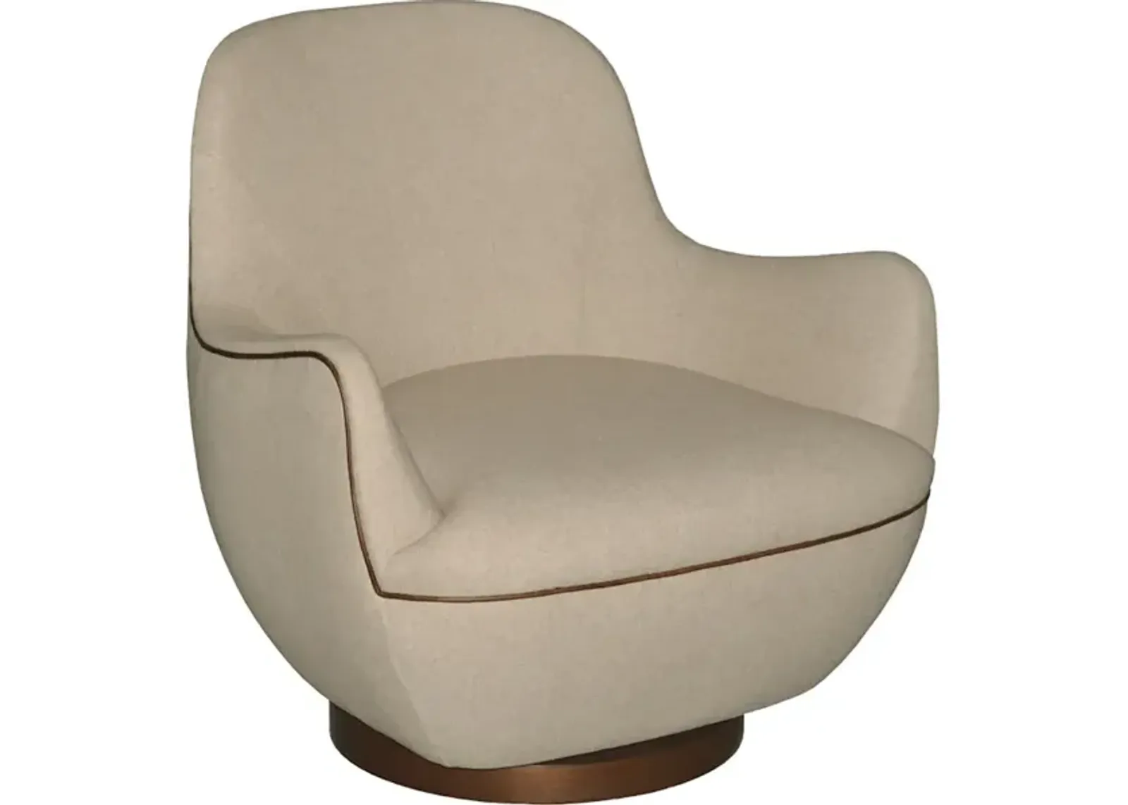 Brene Walnut Swivel Armchair, Felton Oatmeal