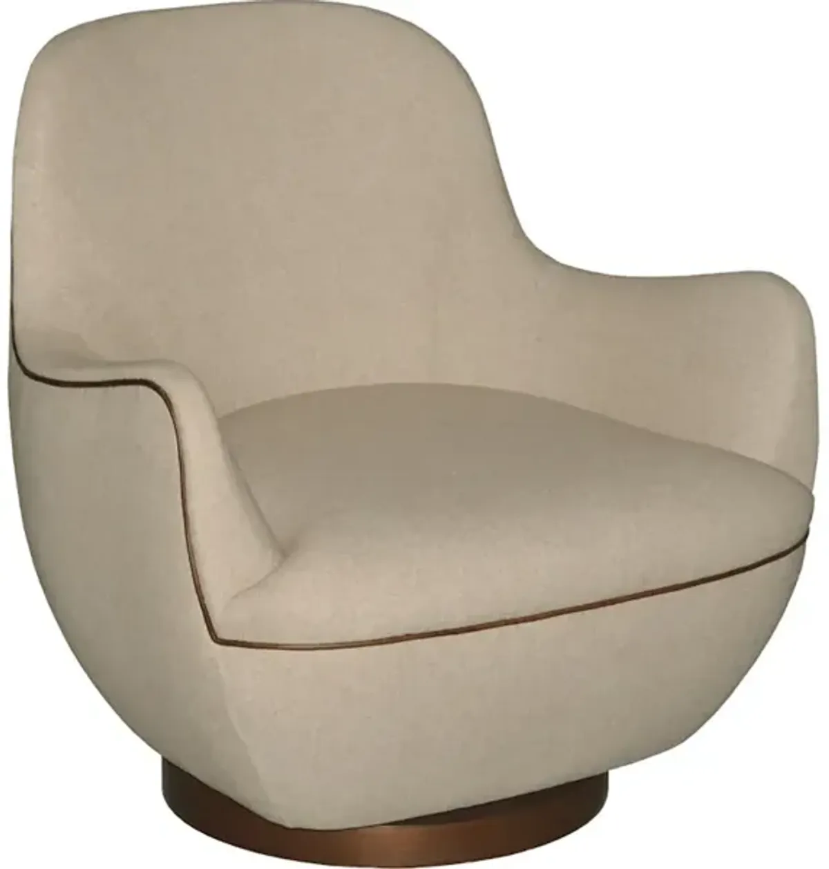 Brene Walnut Swivel Armchair, Felton Oatmeal