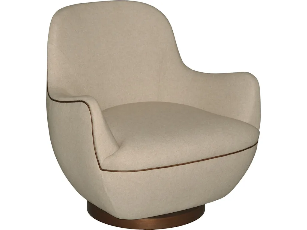 Brene Walnut Swivel Armchair, Felton Oatmeal