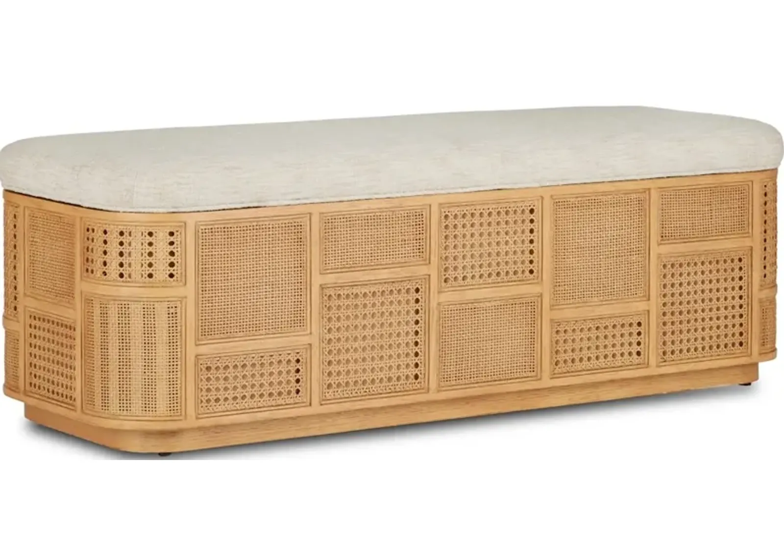 Anisa Sea Sand Storage Bench, Dunmeyer Parchment